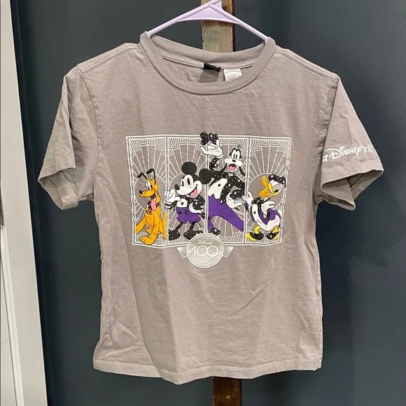 Disney Kids Gray T-Shirt with Mickey and Friends - Picture 1 of 6